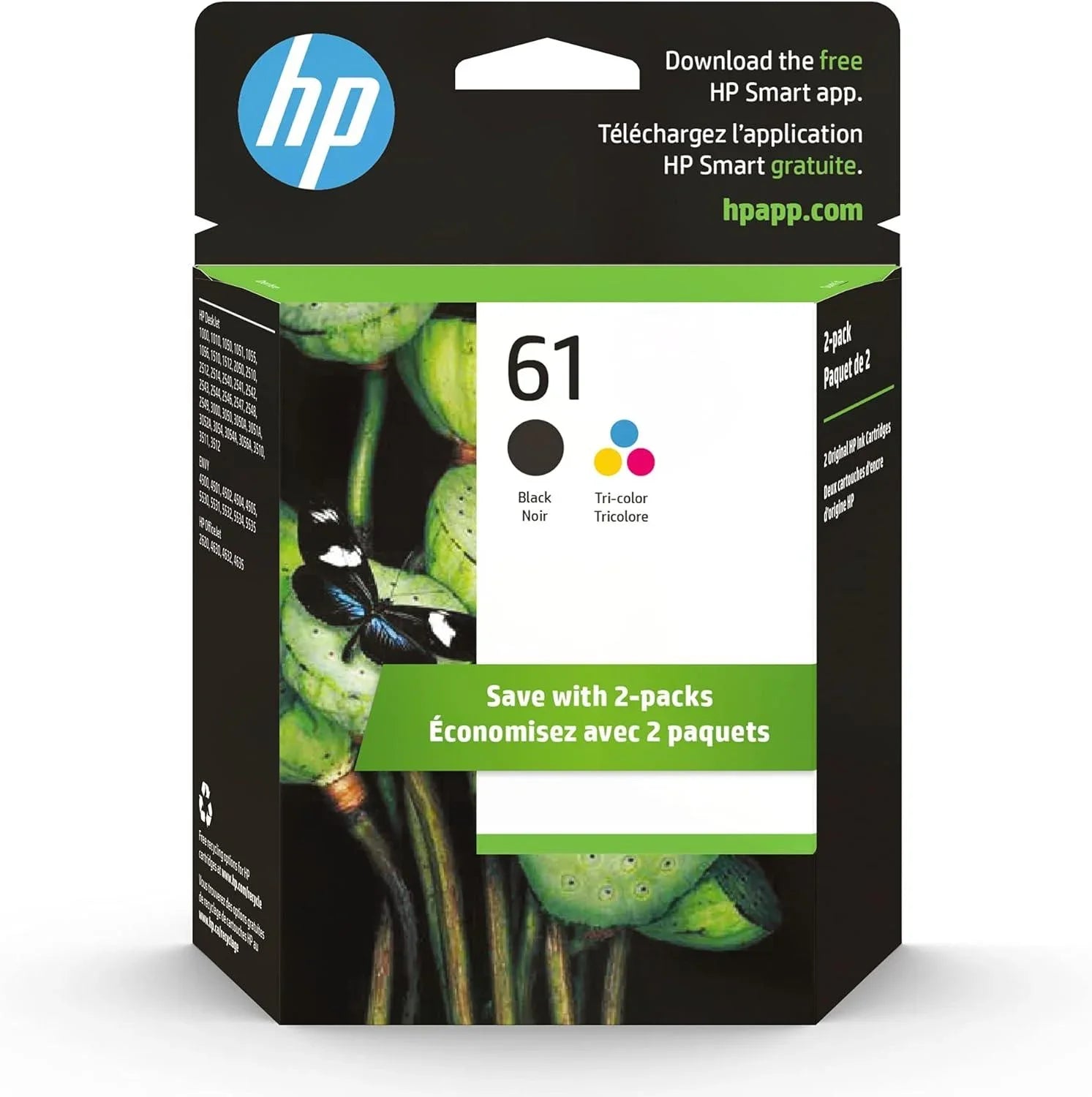 HP 61 | 2 Ink Cartridges | Black, Tri-color | CH561WN, CH562WN - eBuy UAE